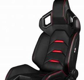 Спортивные сиденья серии Alpha-X, черные/красная строчка