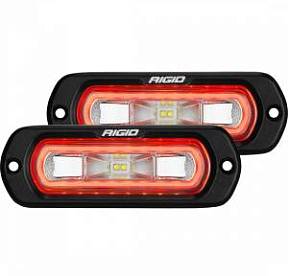 Комплект врезных LED-фар SR-L серия POD с красной подсветкой