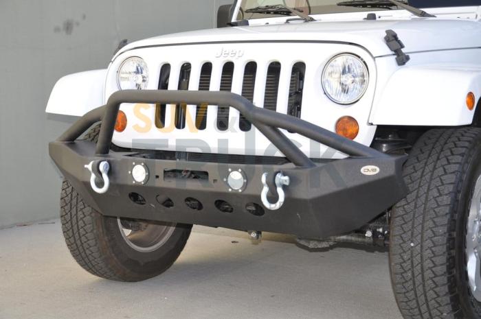 Steel Mid Front Bumper 08 w/ LED Lights for 07-17 Jeep Wranglers