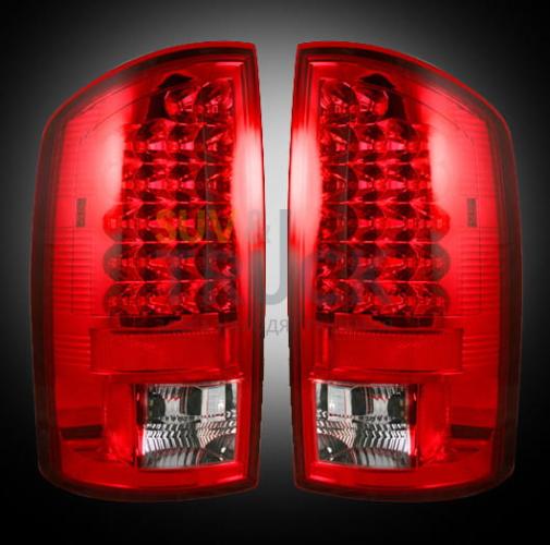 Dodge 07-08 RAM 1500 & 07-09 RAM 2500/3500 LED TAIL LIGHTS - Red Lens