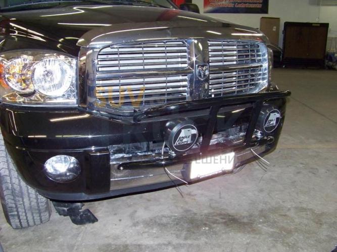 Кронштейн | защита ксенововых (галогеновых) прожекторов на бампере Dodge Ram 1500 / 2500 / 3500   02-05