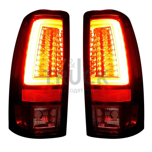 Chevy Silverado & GMC Sierra 99-07 (Fits 2007 "Classic" Body Style Only) OLED TAIL LIGHTS - Dark Red Smoked Lens