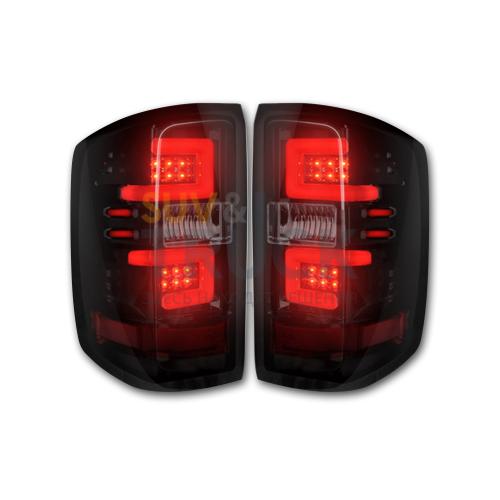 Chevy Silverado 16-17 1500/2500/3500 (Replaces Factory OEM LED Tail Lights ONLY - Also Fits GMC Sierra 15-17 Dually Body Style with Factory OEM LED Tail Lights ONLY) OLED TAIL LIGHTS - Smoked Lens