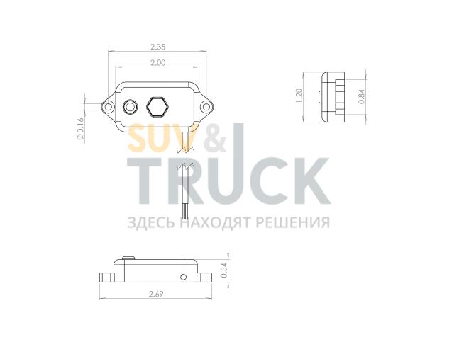 Небольшая светодиодная фара подсветки с переключателем, синяя