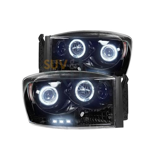 Dodge RAM 06-08 1500 & 06-09 2500/3500 PROJECTOR HEADLIGHTS - Smoked / Black