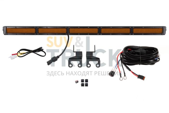 Янтарная LED-балка SS30 с кронштейнами на крышу Jeep Wrangler, задний ход/рабочий свет