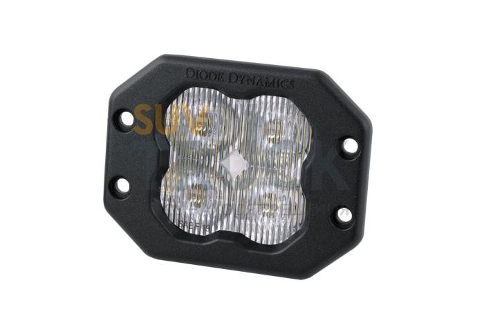 Белый врезной противотуманный LED-модуль SS3 Sport SAE с янтарной подсветкой