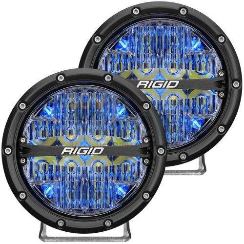 Фары RIGID 360 Серия 6″ Водительский свет - синяя подсветка