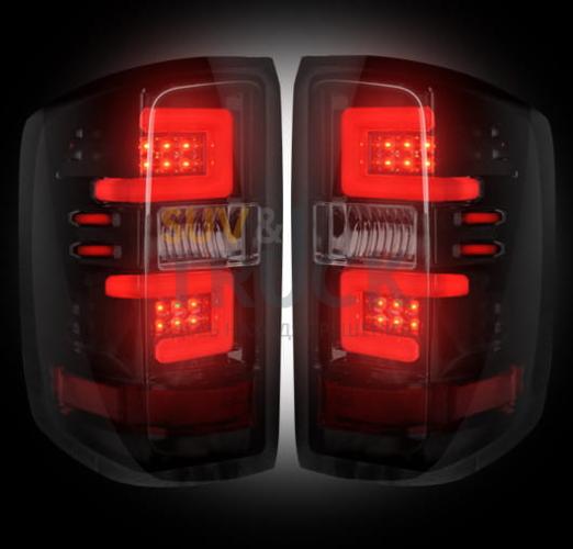 Chevy Silverado 14-17 1500/2500/3500 (Replaces Factory OEM Halogen Tail Lights ONLY - Also Fits GMC Sierra 15-17 Dually Body Style with Factory OEM Halogen Tail Lights ONLY) OLED TAIL LIGHTS - Smoked Lens