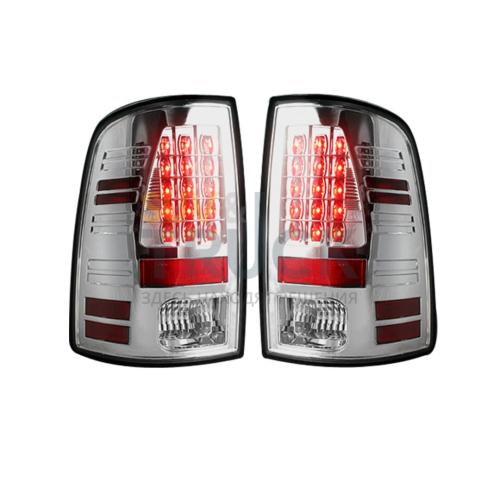 Dodge 09-14 RAM 1500 & 10-14 RAM 2500/3500 LED TAIL LIGHTS (Replaces Factory OEM Halogen Tail Lights) - Dark Red Smoked Lens