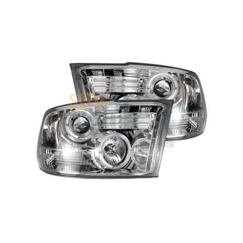 Dodge RAM 09-13 1500 & 10-14 2500/3500 PROJECTOR HEADLIGHTS w/ CCFL HALOS & DRL - Clear / Chrome