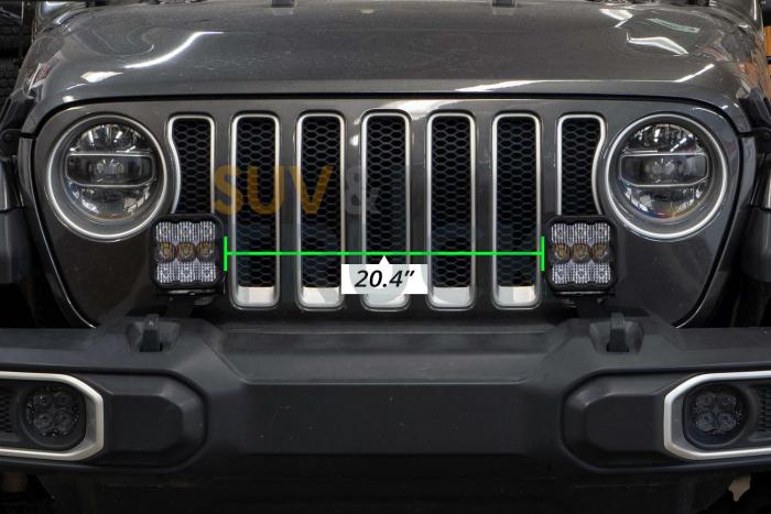Комплект янтарных LED-модулей SS5 Pro CrossLink на передний бампер Jeep Wrangler, Combo