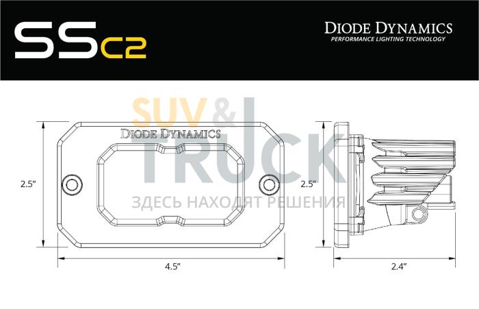 Врезные желтые LED-модули SS2 Sport с янтарной подсветкой, комбинированный свет