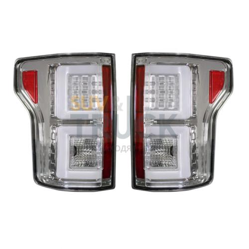 Ford F150 15-17 (Replaces OEM Halogen Style Tail Lights) LED TAIL LIGHTS - Clear Lens