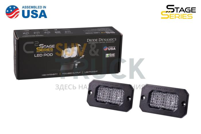 Врезные противотуманные LED-модули SS2 Sport SAE с янтарной подсветкой