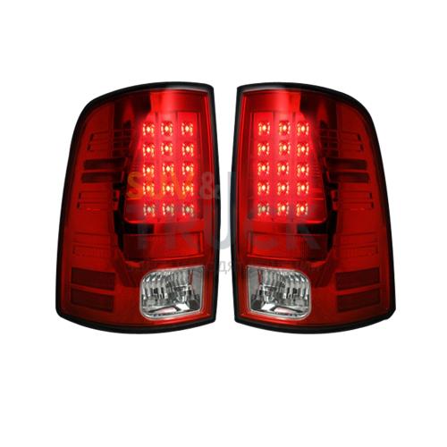Dodge 09-14 RAM 1500 & 10-14 RAM 2500/3500 LED TAIL LIGHTS (Replaces Factory OEM Halogen Tail Lights) - Red Lens
