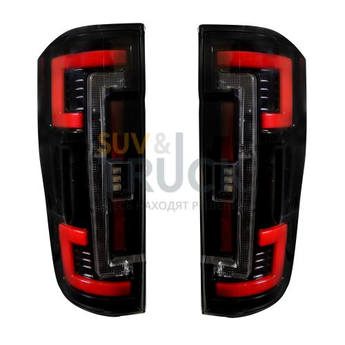 Ford Superduty F250/350/450/550 17-18 (Replaces OEM Halogen Style Tail Lights) OLED TAIL LIGHTS - Smoked Lens