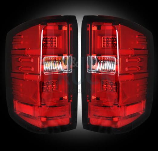 Chevy Silverado 16-17 1500/2500/3500 (Replaces Factory OEM LED Tail Lights ONLY - Also Fits GMC Sierra 15-17 Dually Body Style with Factory OEM LED Tail Lights ONLY) OLED TAIL LIGHTS - Red Lens