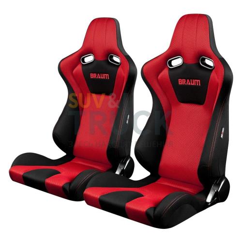 Чёрно/Красные спортивные сиденья анатомические серии Venom Sport Seats 