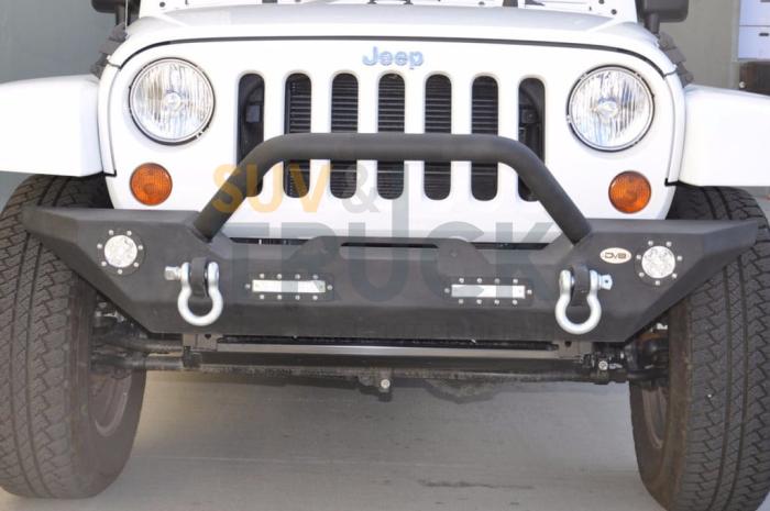 Steel Mid Front Bumper 07 w/ LED Lights for 07-17 Jeep Wranglers