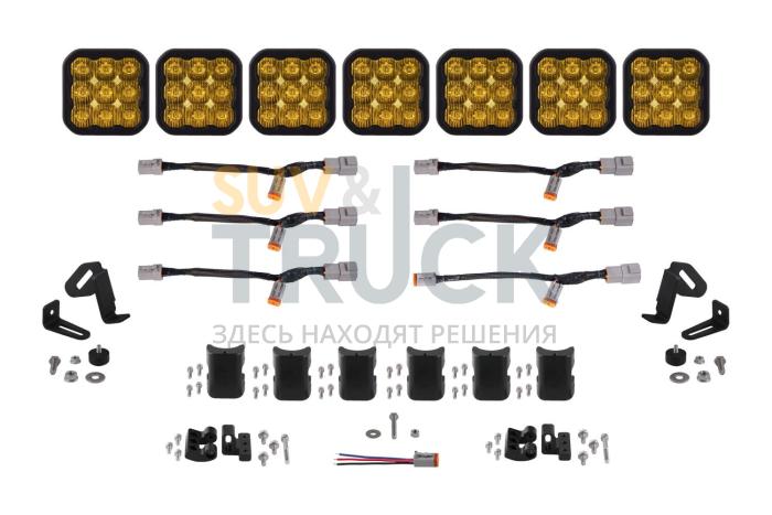 LED-балка SS5 Sport Universal 7 фар, янтарный водительский свет