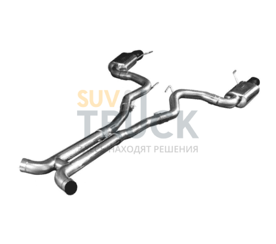 Выхлопная система для установки Mustang GT 5.0L 4V, ø 3'', черные насадки