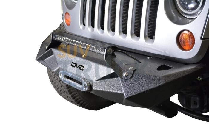 Steel Stubby Front Bumper 24 w/ Light bracket & winch plate for 07-17 Jeep Wrangler
