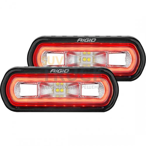 Комплект LED-фар SR-L серия POD с красной подсветкой