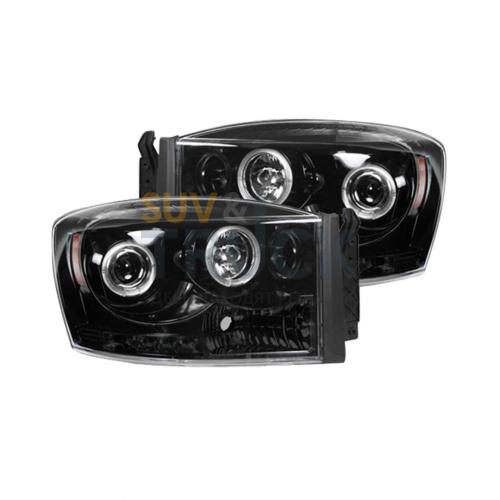 Dodge RAM 06-08 1500 & 06-09 2500/3500 PROJECTOR HEADLIGHTS - Smoked / Black