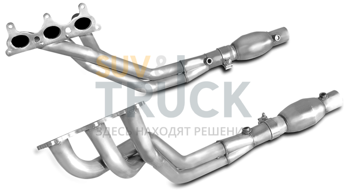 Выпускные коллекторы 1-3/4"×2-1/2'', короткие с катализаторами для Camaro V6, 2010-11