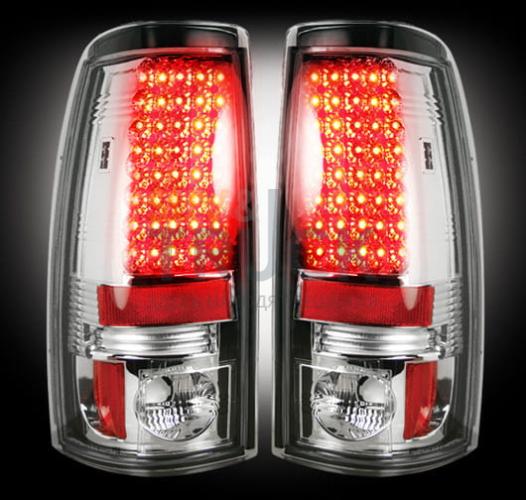 Chevy Silverado & GMC Sierra 99-07 (Fits 2007 "Classic" Body Style Only) LED TAIL LIGHTS - Clear Lens