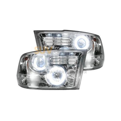 Dodge RAM 09-13 1500 & 10-14 2500/3500 PROJECTOR HEADLIGHTS w/ CCFL HALOS & DRL - Clear / Chrome