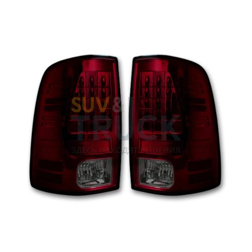 Dodge 13-17 RAM 1500/2500/3500 LED TAIL LIGHTS (Replaces Factory OEM LED Tail Lights ONLY) - Dark Red Smoked Lens