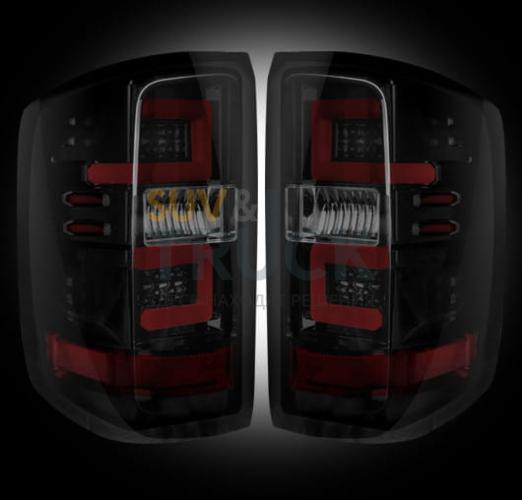 Chevy Silverado 14-17 1500/2500/3500 (Replaces Factory OEM Halogen Tail Lights ONLY - Also Fits GMC Sierra 15-17 Dually Body Style with Factory OEM Halogen Tail Lights ONLY) OLED TAIL LIGHTS - Smoked Lens