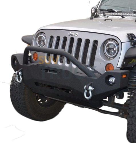 Steel Mid Front Bumper 19 w/ Fog Lights for 07-17 Jeep Wrangler