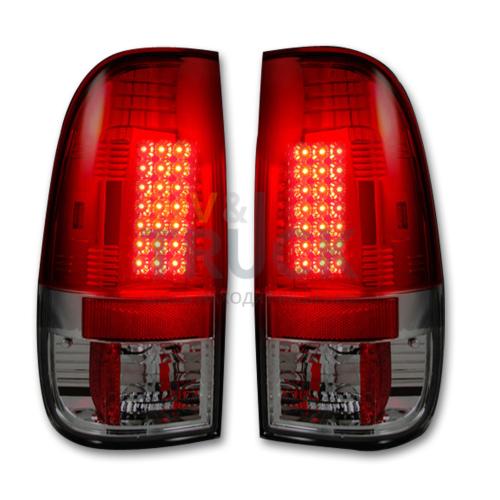 Ford Superduty F250HD/350/450/550 08-16 LED TAIL LIGHTS - Red Lens