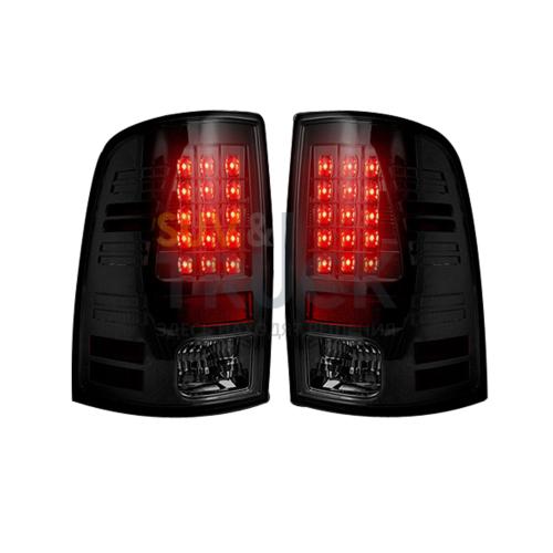 Dodge 09-14 RAM 1500 & 10-14 RAM 2500/3500 LED TAIL LIGHTS (Replaces Factory OEM Halogen Tail Lights) - Smoked Lens