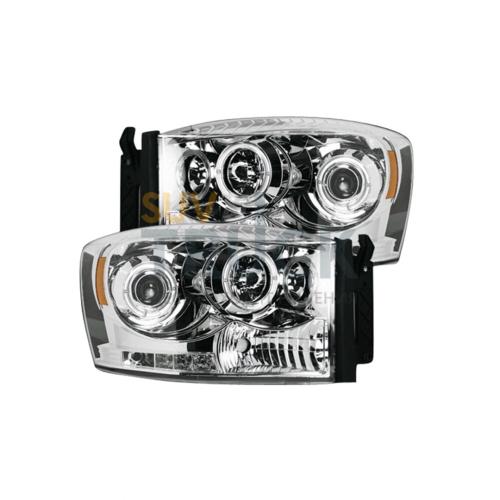 Dodge RAM 06-08 1500 & 06-09 2500/3500 PROJECTOR HEADLIGHTS - Clear / Chrome