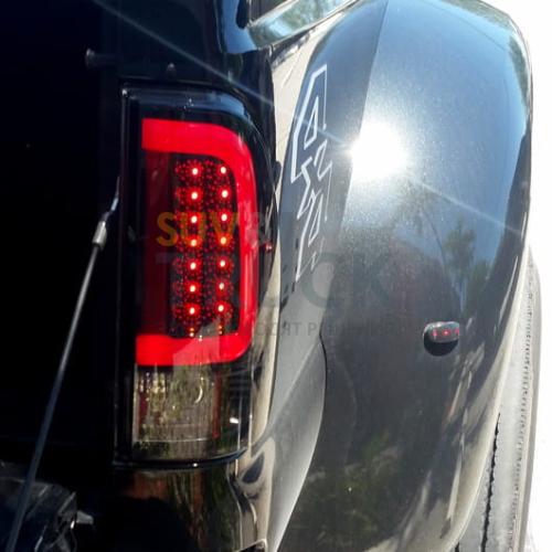 Ford Superduty F250HD/350/450/550 99-07 & F150 97-03 Straight aka "Style" Side OLED Tail Lights - Dark Red Smoked Lens