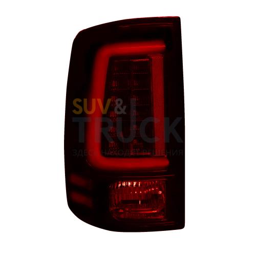 Dodge 09-14 RAM 1500 & 10-14 RAM 2500/3500 OLED TAIL LIGHTS (Replaces Factory OEM Halogen Tail Lights) - Dark Red Smoked Lens