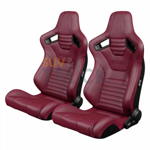 Спортивные сиденья анатомические серии Elite-X Series Sport Seats - Maroon Leatherette (Black Stitching)