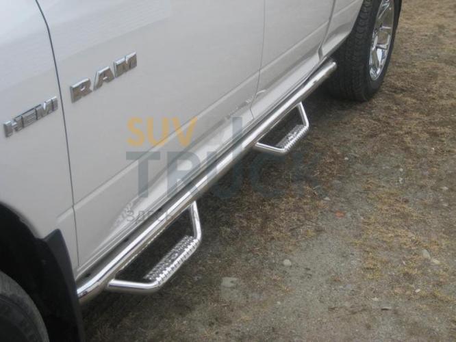 Пороги труба (со ступенями) Dodge Ram 1500 Quad Cab 6.4' Bed 09-15.5