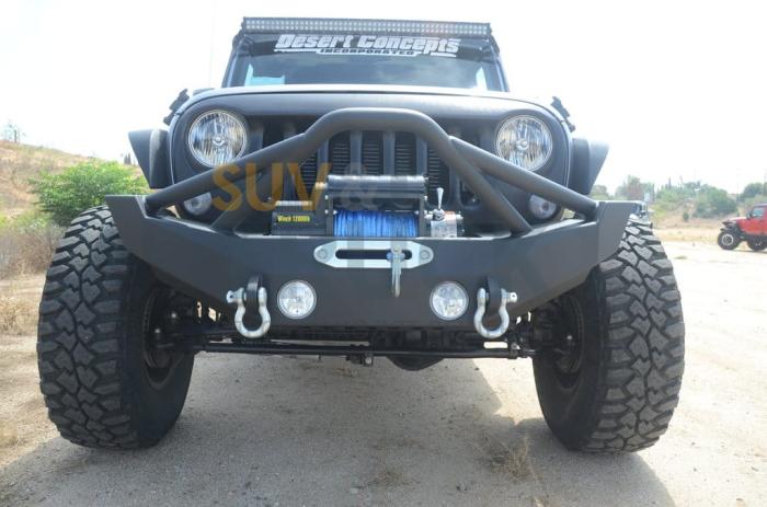 Steel Mid Front Bumper 12 w/ Fog Lights for 07-17 Jeep Wranglers