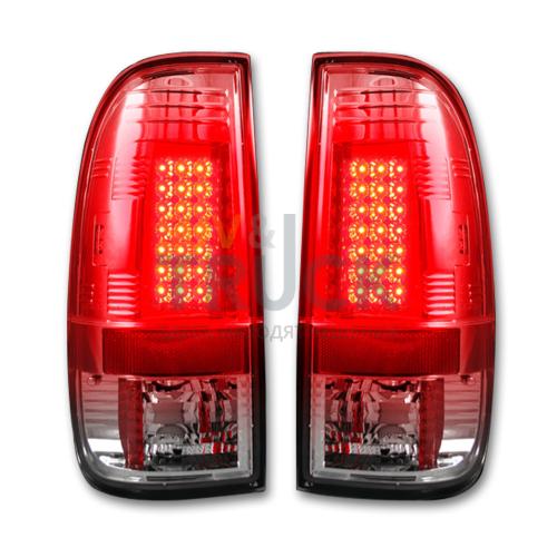Ford Superduty F250HD/350/450/550 99-07 & F150 97-03 Straight aka "Style" Side LED Tail Lights - Clear Lens