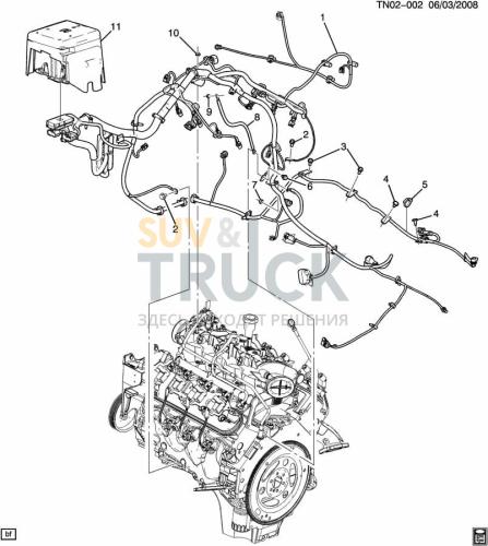Проводка  двигателя для Hummer H2