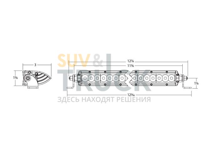Фара MSR-Серия - 10" SR-Серия (15 светодиодов) рабочий свет (белая)