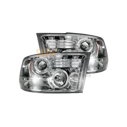 Dodge RAM 09-13 1500 & 10-14 2500/3500 PROJECTOR HEADLIGHTS w/ CCFL HALOS & DRL - Clear / Chrome