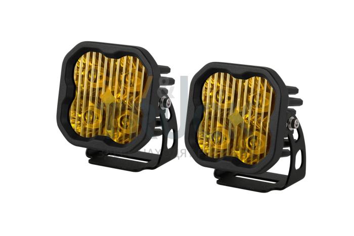 Янтарные LED-фары SS3 Pro, водительский свет с янтарной подсветкой 2 шт 