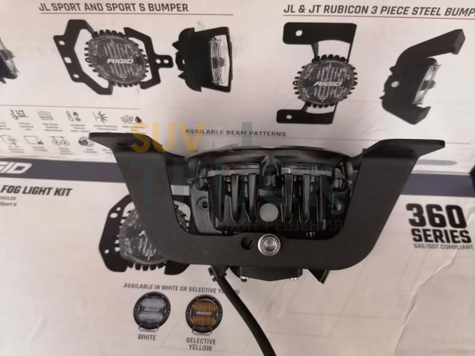 Янтарные противотуманные LED-фары 360 серия 4″ SAE для силовых бамперов Jeep Rubicon JL