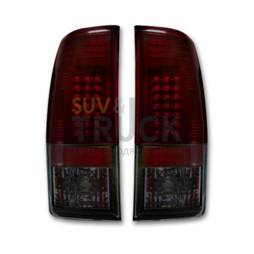 Ford Superduty F250HD/350/450/550 08-16 LED TAIL LIGHTS - Dark Red Smoked Lens